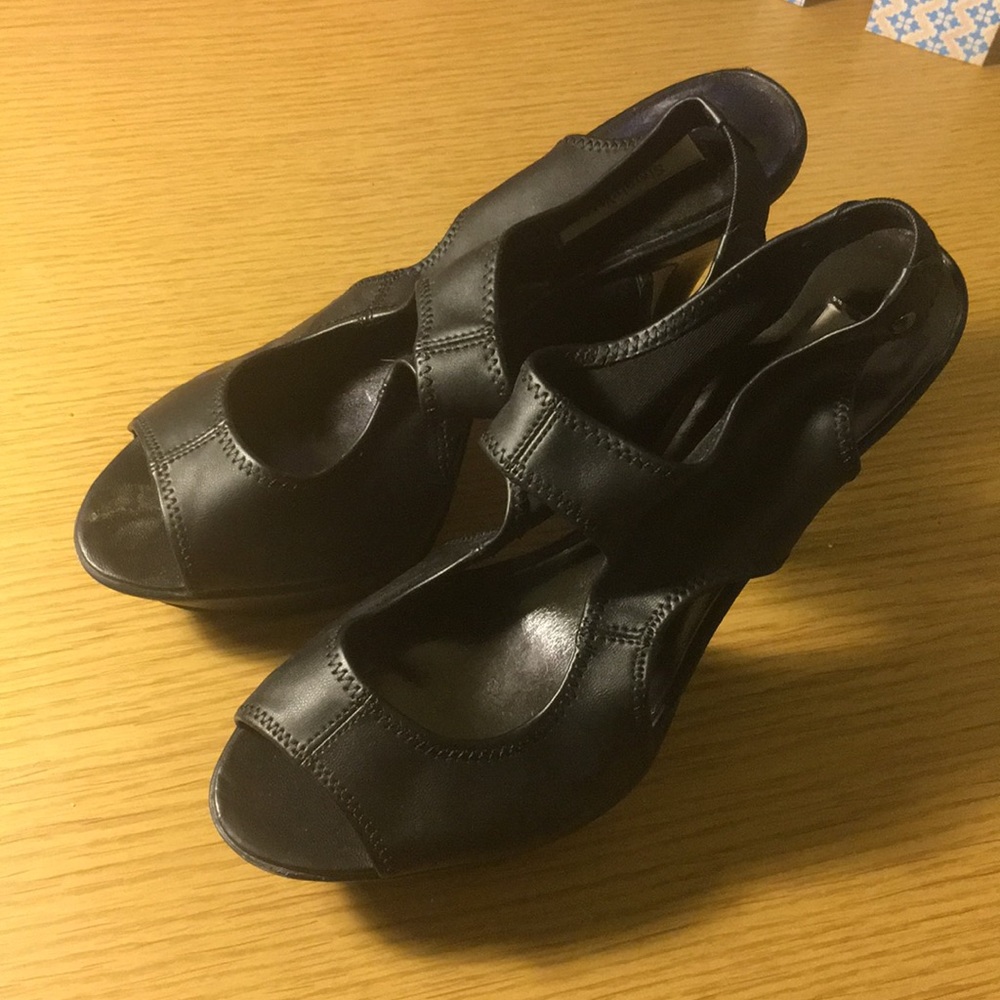 Black strappy heels